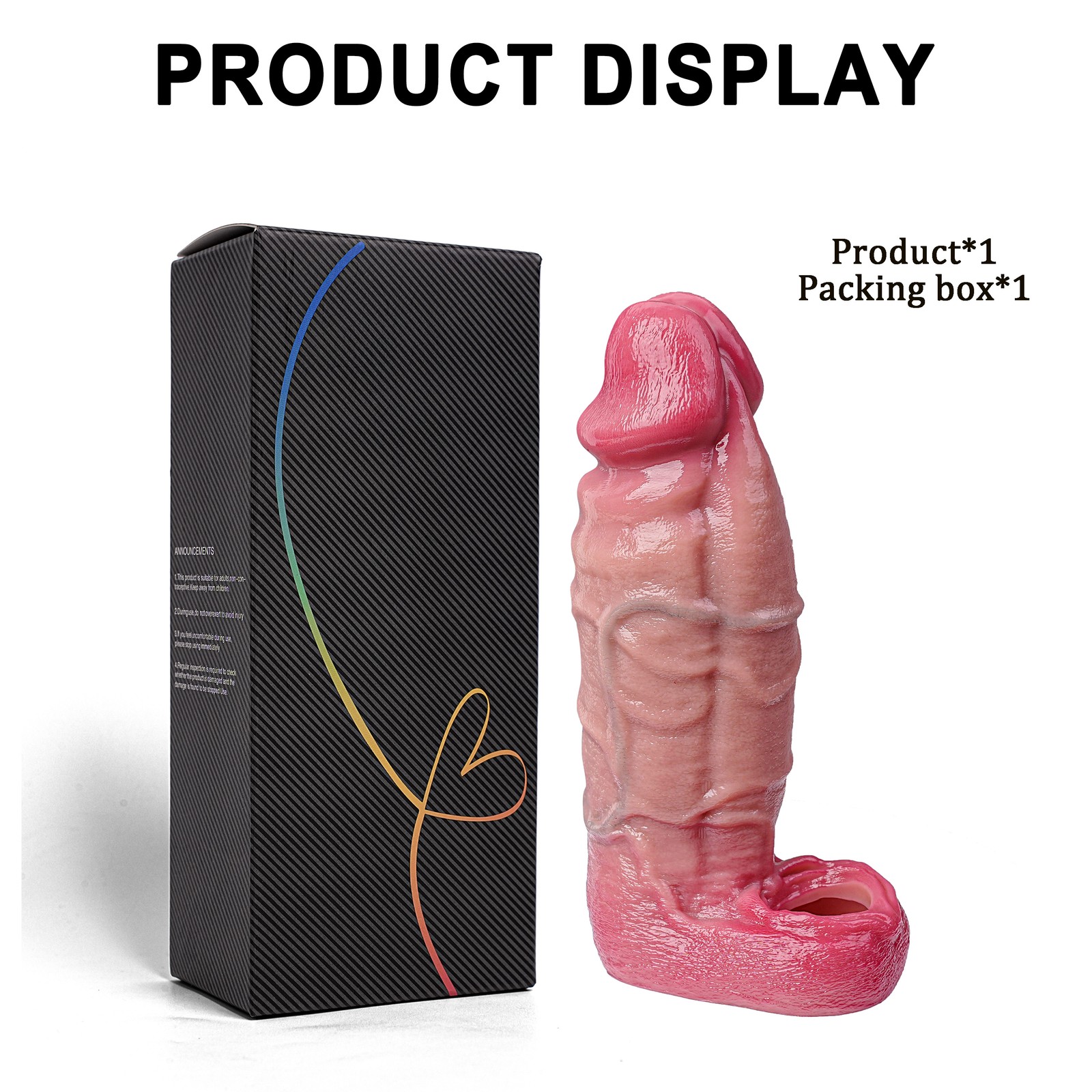 Huge Male Cock Girth Enlarger Enhancer Penis Extension Extender Sheath Sleeve