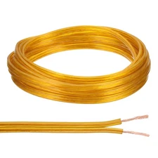 15Ft 18/2 PVC Covered Wire, SPT-2 UL Listed Copper Electronic Wire, Golden