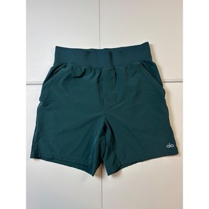Alo Yoga Mens Repetition Shorts Mineral Blue Green 6" Inseam Workout Small