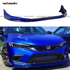 For 2022-2024 Honda Civic V3 Style Aegean Blue Front Bumper Lip Splitter Kits