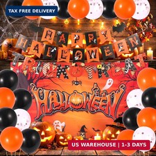 Halloween Party Decorations, Backdrop, Banner, Garland Balloons