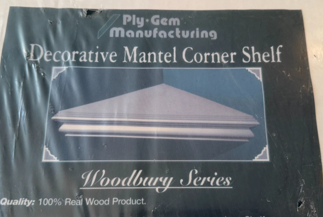 Ply Gem UNFINISHED 16" X 16" X 3" Woodbury Series Mantle Wood Corner Shelf 55606