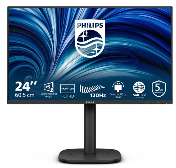 Philips 24B2N3200J 23.8 Zoll Full HD IPS Office Monitor 16:9 120 Hz Dp/Hdmi/V...-image
