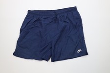 Vintage 90s Nike Mens Large Distressed Travis Scott Big Swoosh Lined Shorts Blue