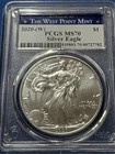 2020 (W) American Silver Eagle PCGS MS70 West Point Mint Label