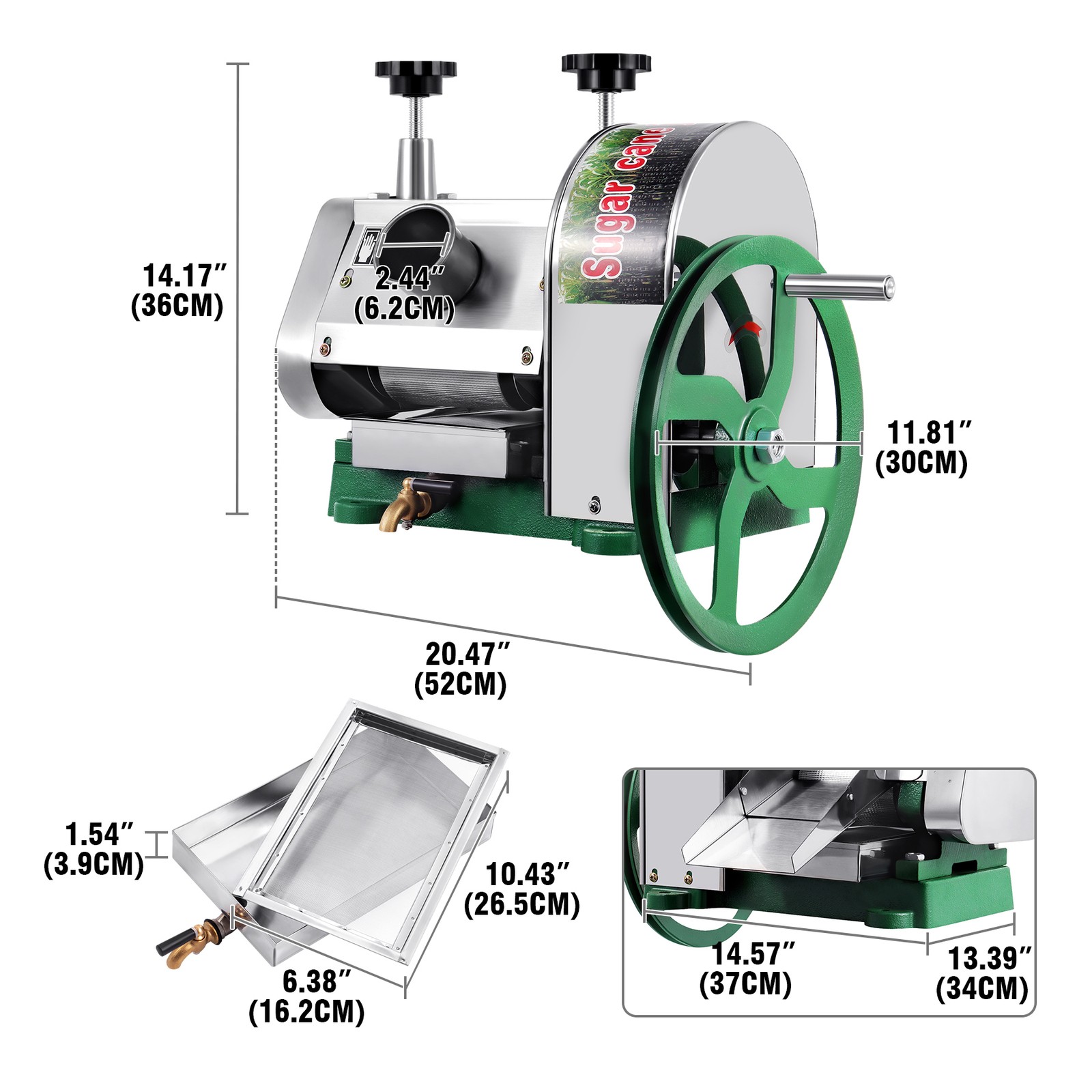 Commercial Manual Sugar Cane Juicer Machine Sugarcane Extractor Squeezer Press