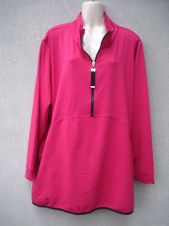TS Taking shape NEW Spacedye zip active top in raspberry hot pink-L-RRP ...