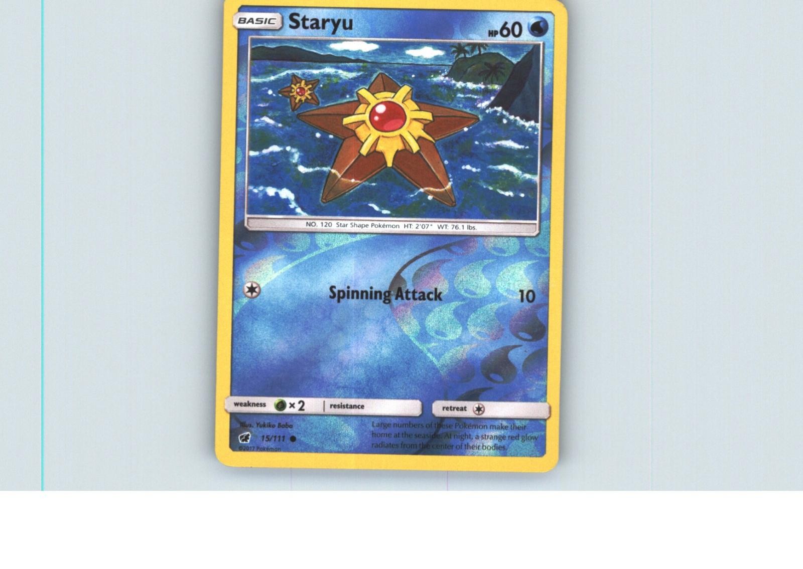 Staryu 15/111 Common Crimson Invasion Pokemon Reverse Holo Near Mint
