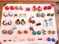 Costume Earrings Joblot X 29, Retro, Kitch. Clip &Post Ect