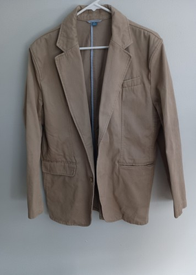 #ad Canvas Blazer Mens Medium Chore Jacket Coat Barn Work Breakwater Two Button $18.99