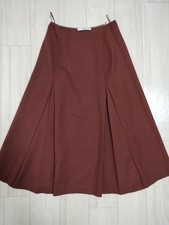 PRADA Long Skirt Excellent Condition Wool Dark Brown Size S