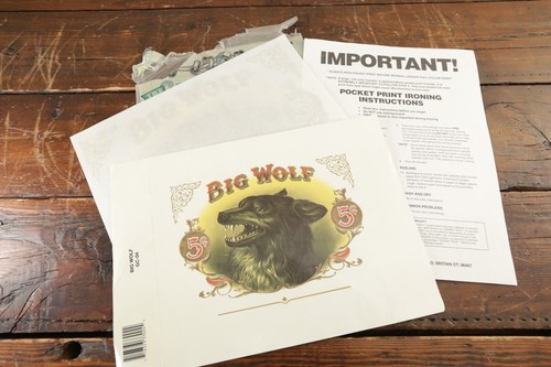 GENTLEMAN'S CLUB Big Wolf Cigar Ad Iron On Transfer Nostalgic T-Shirt USED