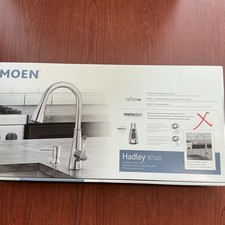 NEW Moen 87245 Hadley High Arc Power Boost Clean Pull Faucet Chrome B119