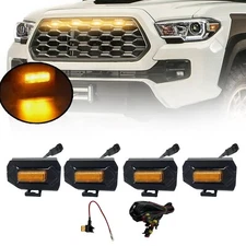 4× For 2020-2022 Toyota Tacoma TRD Sport Pro Offroad Raptor LED Grille Lights