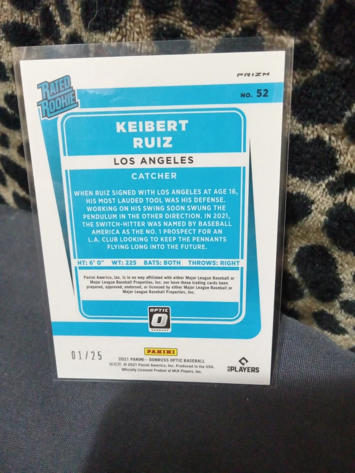 B3 2021 Keibert Ruiz Donruss Optic Black Rated Rookie /25 - Image 2 of 2