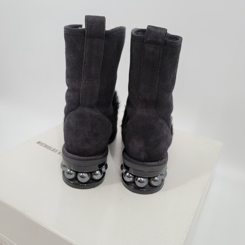 Botines Nicholas Kirkwood Negro Casati Perla Gamuza Piel de Oveja Talla 38 - Imagen 6 de 12
