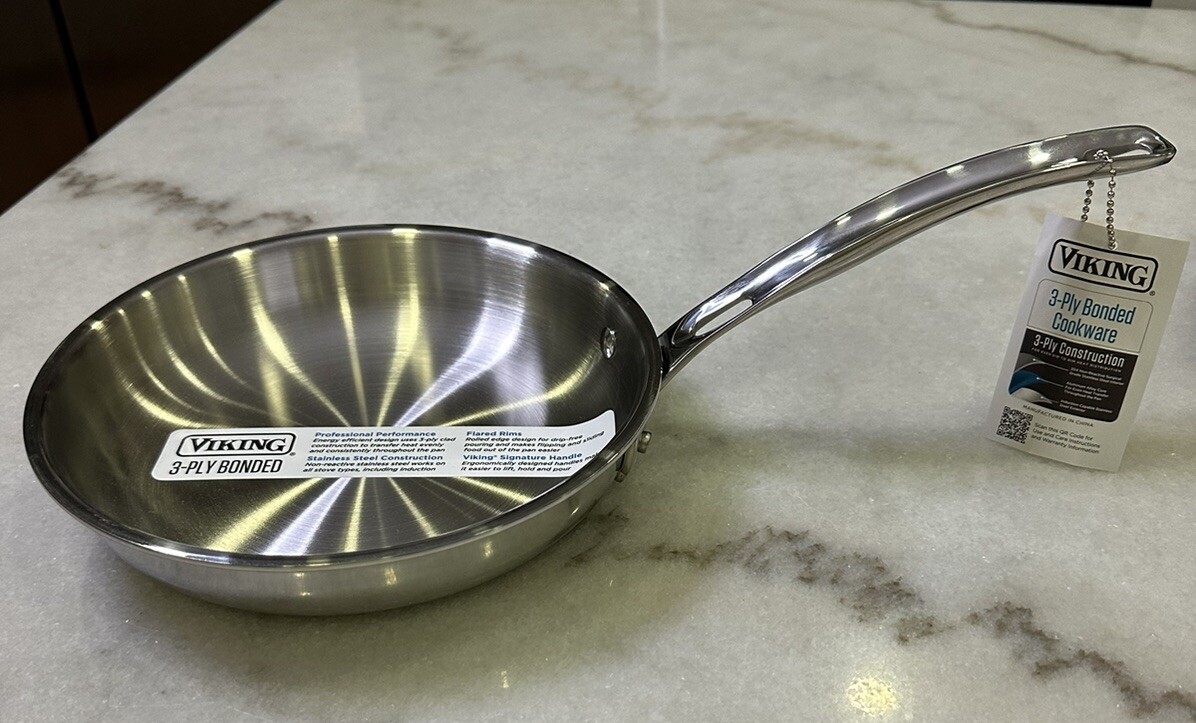 Viking 8 Inch 3-Ply Non Stick Fry Pan | Stainless Steel Induction Frying Pan - View #4