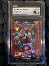 2021 Panini Prizm DP Mac Jones RC Red Cracked Ice #170 CSG Mint Plus 9.5 Graded