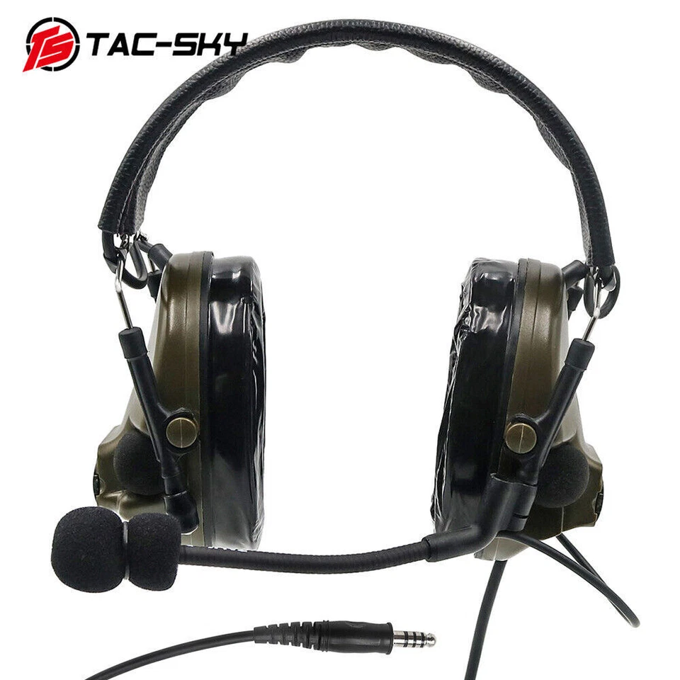 TAC-SKY Tactical COMTAC III C3 Noise-Reduction Pickup Headset FG Green Headphone - Image 3 of 4