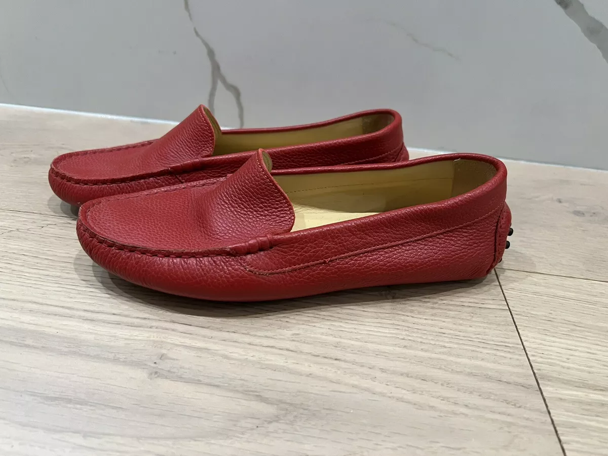 All sales red loafers