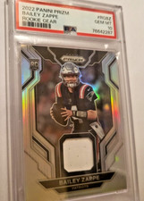 Bailey Zappe Rookie Gear Patch PSA 10 POP 5  2022 Panini Prizm JETS Chiefs Pats