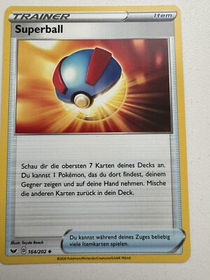 Pokemon Karte Superball Item Schwert und Schild 164/202