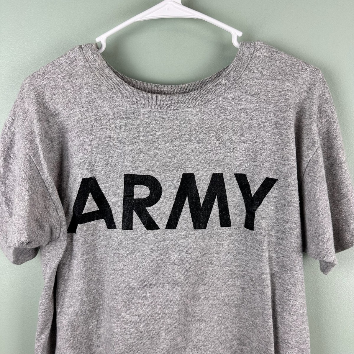 Vintage 80s US Army PT Shirt Made In USA By Champion 88/12 Cotton 