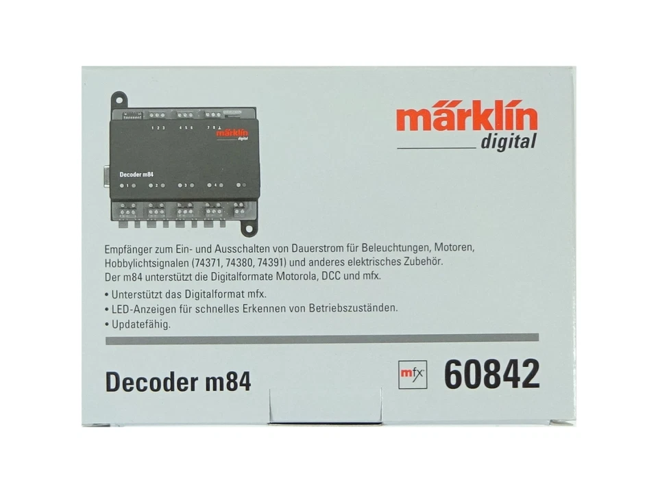 Digital Decoder m84 unterstützt Motorola, DCC und mfx, Märklin 60842 neu - Bild 2 von 2