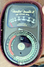 Vintage 1946 Model 736 Weston Master II Cine' Exposure Meter In Leather Case.