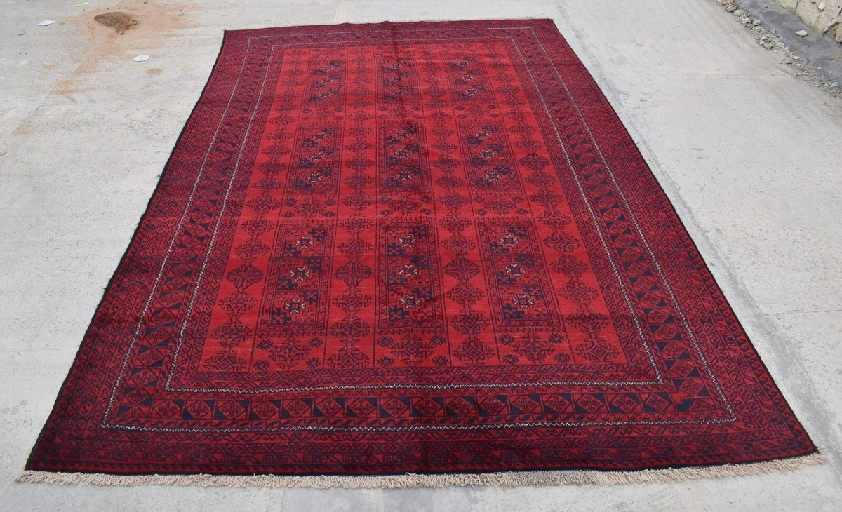 6'4 x 10 Handmade vintage afghan baluchi yaqoob khani area rug, 6x10  persian rug