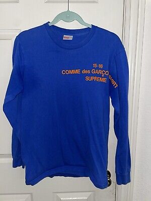 Supreme x Comme Des Garcons CDG Shirt Long Sleeve Tee size M Supreme x Comme Des Garcons CDG Shirt Long Sleeve Tee size M