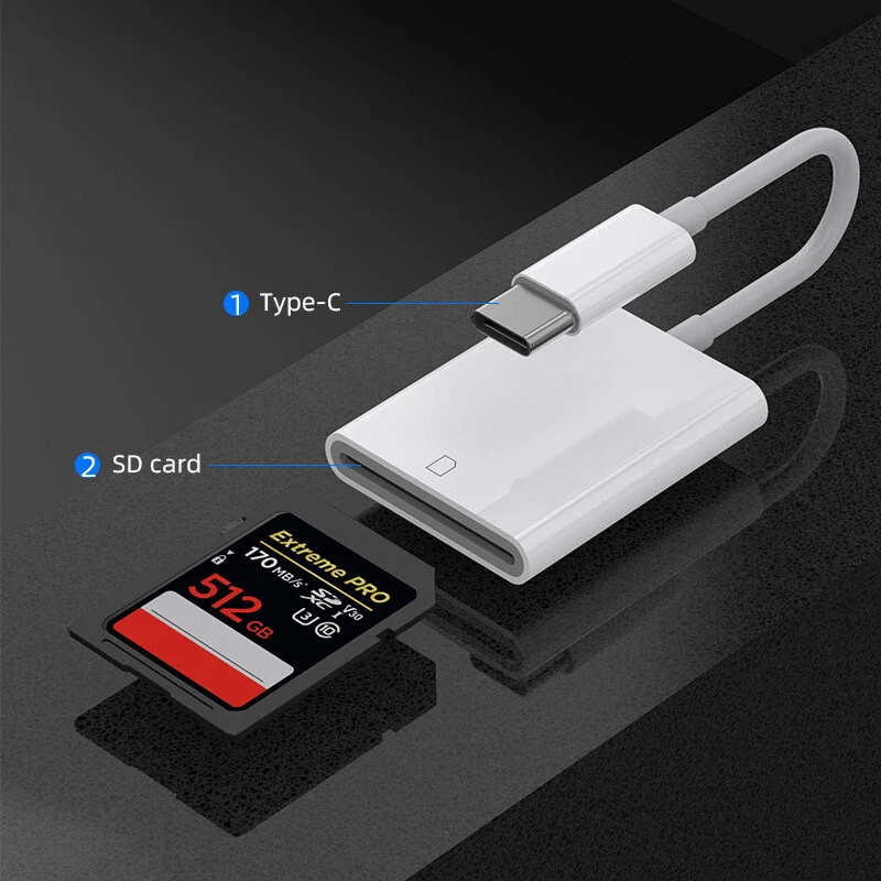 USB-C Kartenleser Speicherkartenleser Handy SD Card Reader USB OTG Typ C iPhone - Bild 2 von 4