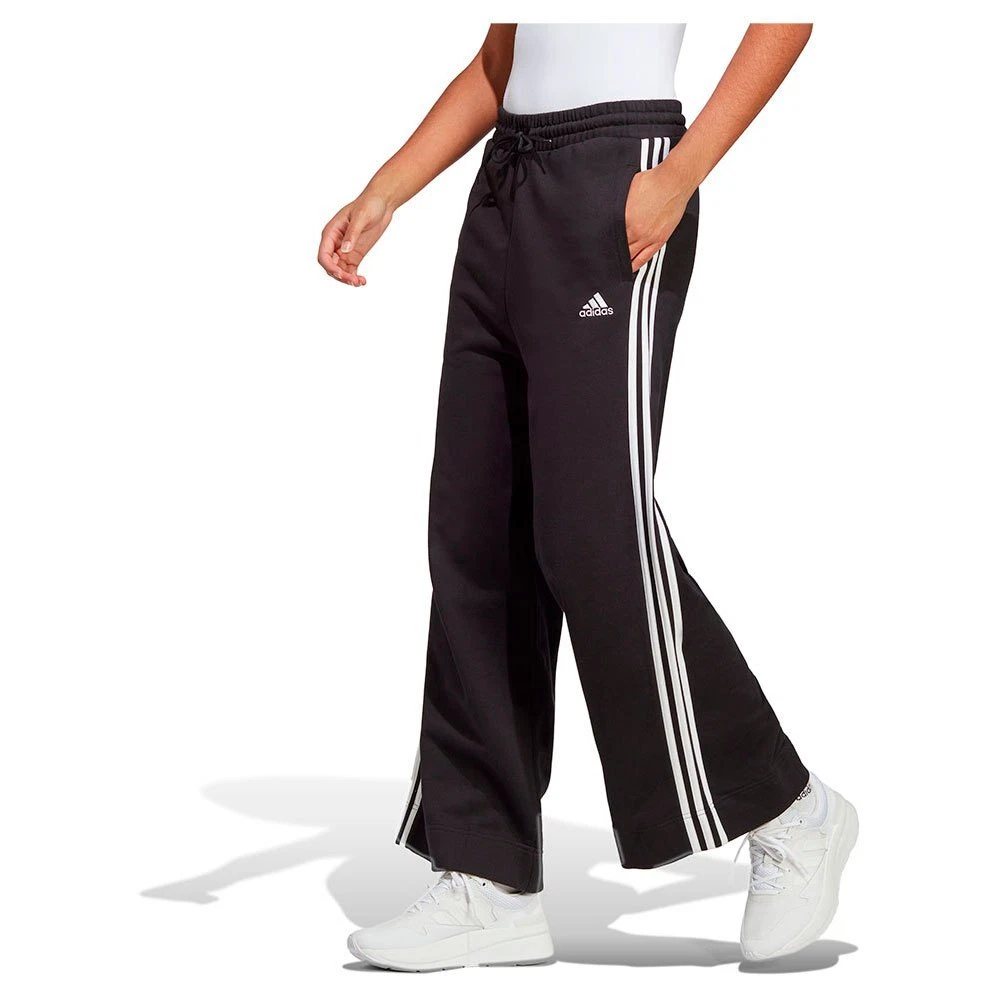 Pants Tracksuit Black Woman adidas W 3S FT Wide PT - IC8775 | eBay