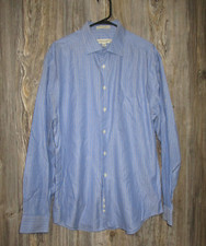 Pronto Uomo Mens Non Iron Blue Striped Long Slv Button Up Dress Shirt XL Hipster