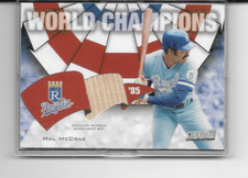 2001 STADIUM CLUB HAL MCCRAE 1985 WORLD CHAMPIONS BAT RELIC NM