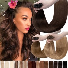 US STOCK Nano Ring 100 Real Human Remy Hair Extensions Micro Loop Beads I Tip