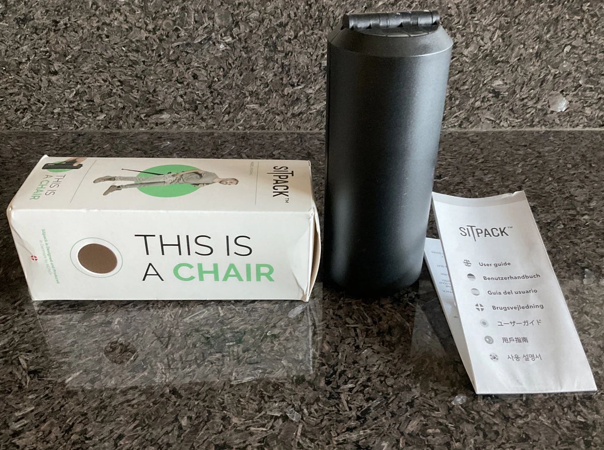 Original Sitpack Portable and compact seat for resting on the go Black NWB