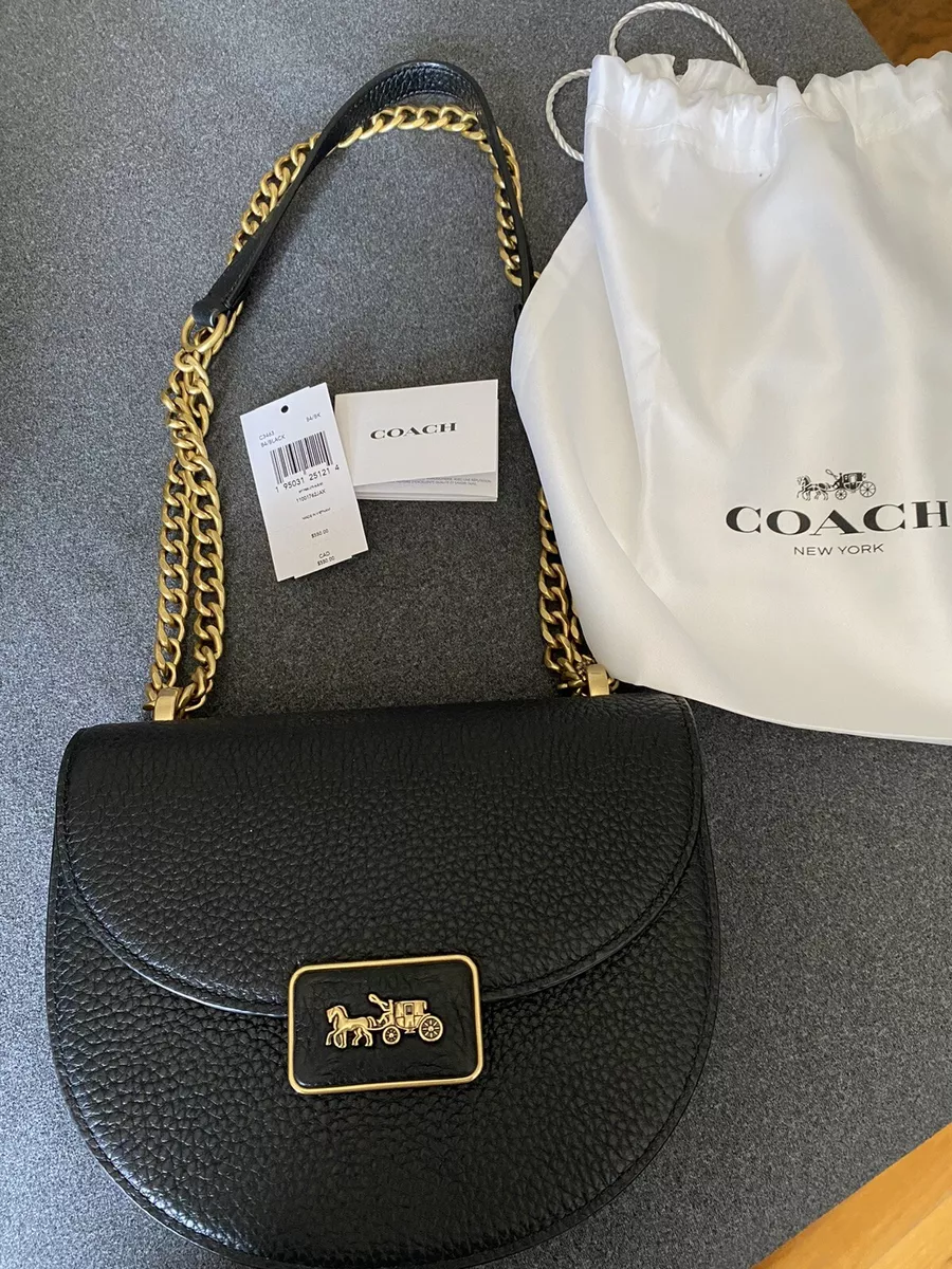 Coach black online and gold bag
