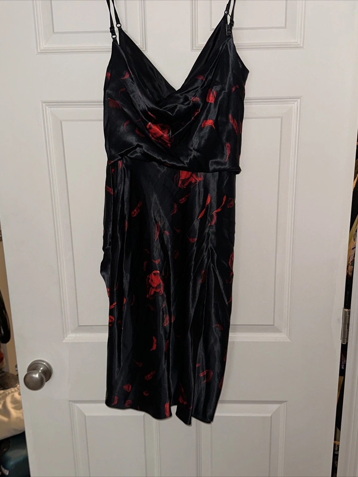 Abito donna Alexander Wang raso spalline spaghetti taglia 8 vendita al dettaglio $816 nuovo con etichette