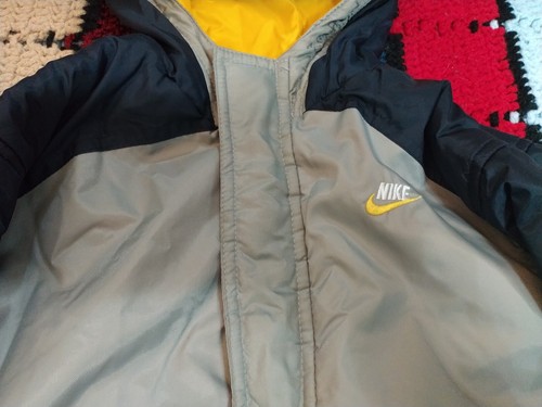Vintage Nike Puffer Jacket Youth Blue Gray Reversible Swoosh Y2K Size 5 - Picture 7 of 9