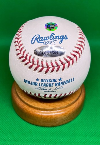 STEVE BEDROSIAN AUTOGRAPH BASEBALL TRISTAR AUTHENTIC 87 NL CY BRAVES PHILLIES - Picture 2 of 2