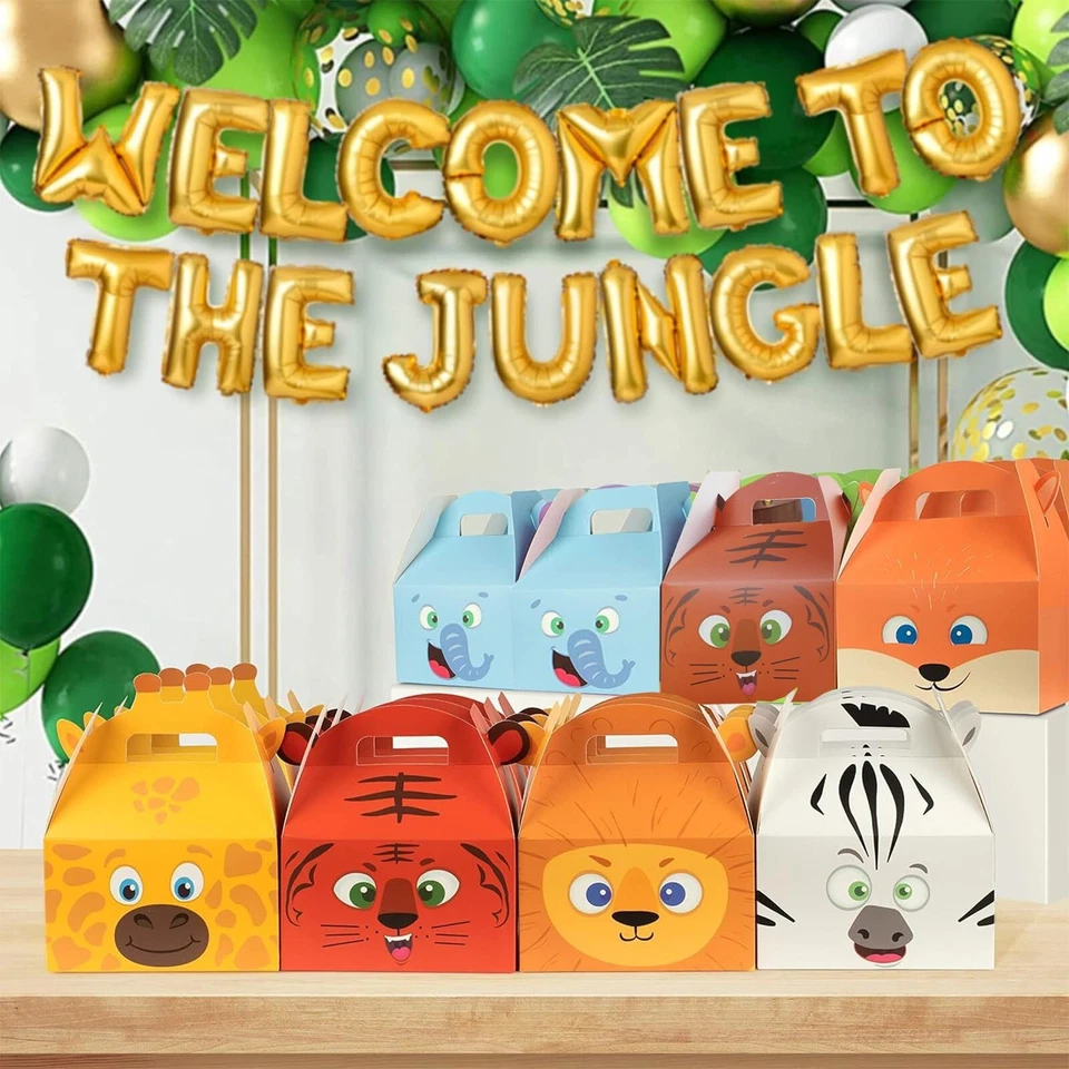 Juego de 7 tipos de favores de fiesta de safari en la selva 84 piezas decoraciones de cumpleaños de safari para... Foto 3 de 4