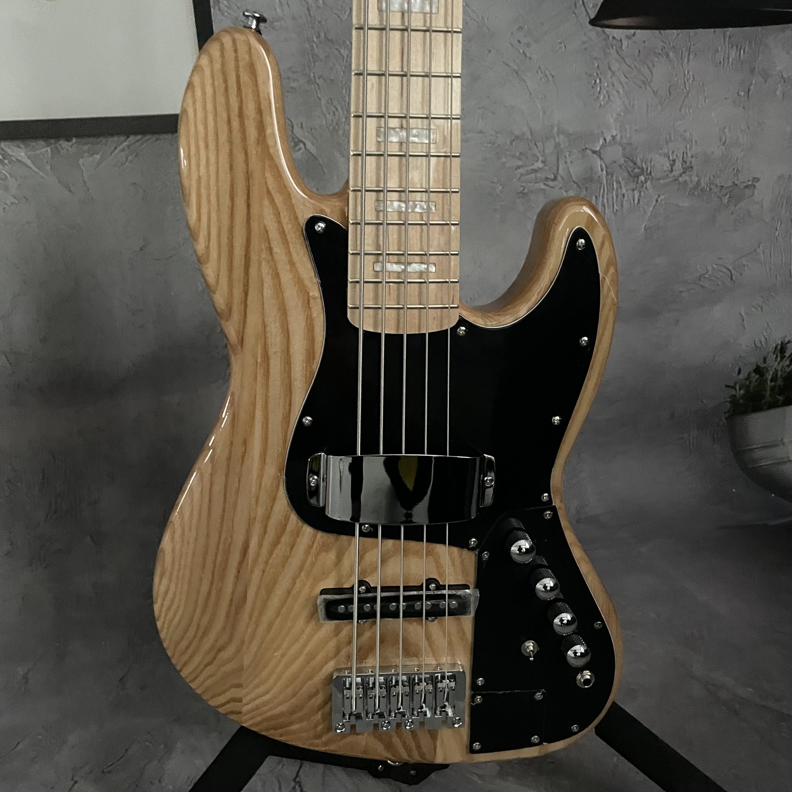 5 Strings JB Natural Color Electric Bass Guitar Maple Fretboard String