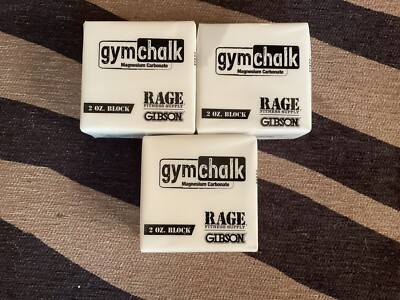 Gym Chalk Rage Fitness Supply Gibson 2 OZ. Block x 3 New