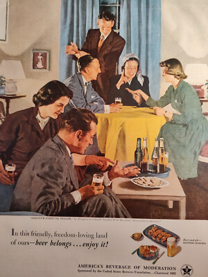 1952 McCall's Ad Advertisement BEER Belongs Enjoy It! DOUGLASS CROCKWELL
