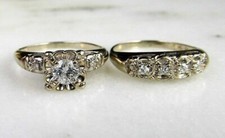 2.98 Ct Round Cut Lab Created Diamond Wedding Bridal Gift Ring Set In 925 Silver