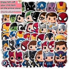 50pcs Waterproof Vinyl Stickers Marvel The Avengers Luggage Phone Laptop Fridge