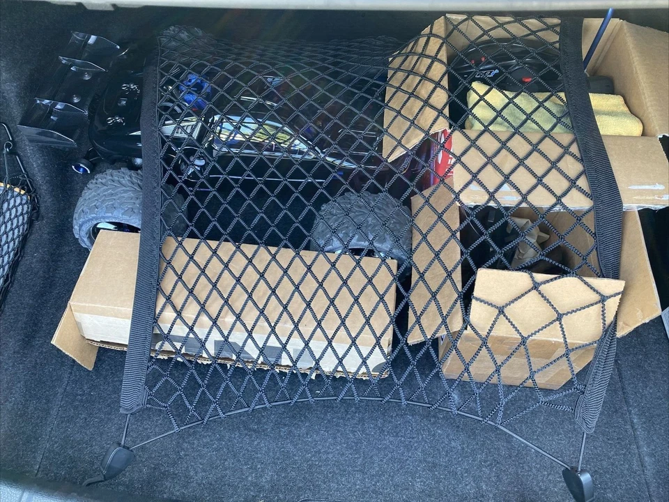 Red de carga de malla estilo piso maletero trasero para BMW Serie 7 2007-2024 totalmente nueva Foto 3 de 4