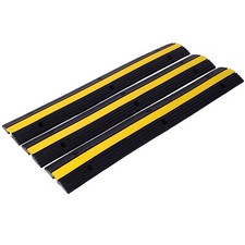 Speed Bump Cable Protector Ramp 3PCS 1-Cable Rubber 39"x6"x1.13" Cord Guard