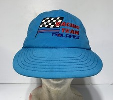 Vintage Polaris Snowmobile Watercraft Racing Checker Flag Snapback Hat USA